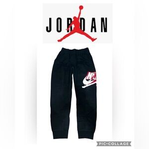 Jordan Kids Black Joggers with Red and White Logo
